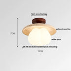 Plafon de Teto em Travertino Natural e Madeira E27 Bivolt Arquitetônico para Sala e Quarto
