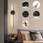 Arandela de Parede LED Recarregável em Metal 50cm Bidirecional com Controle Remoto para Sala e Quarto