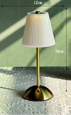 Luminária de Mesa LED Recarregável em Metal Portátil Tricolor Decorativa para Quarto e Sala