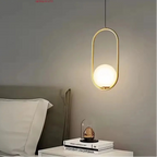 Pendente de Teto em Metal Dourado Polido Minimalista Bivolt para Sala de Jantar e Cozinha
