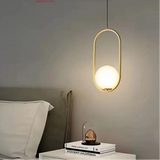Pendente de Teto em Metal Dourado Polido Minimalista Bivolt para Sala de Jantar e Cozinha