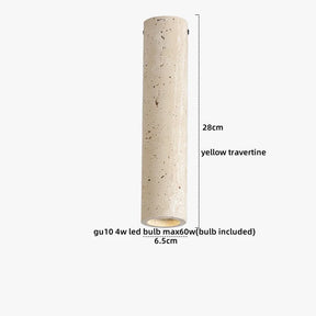 Plafon de Teto em Travertino Natural e Madeira E27 Bivolt Arquitetônico para Sala e Quarto
