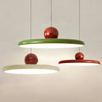 Pendente de Teto em Metal com Disco e Esfera LED Integrado Bivolt Estilo Europeu para Sala de Jantar e Quarto