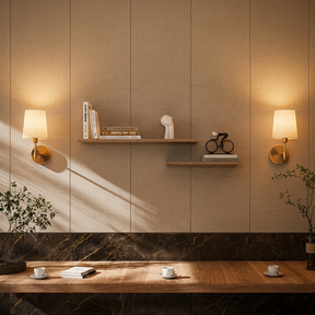 Arandela de Parede Recarregável em Metal com Cúpula de Tecido LED RGB Dimerizável com Controle Remoto para Quarto e Sala