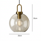 Pendente de Teto em Vidro e Metal E27 Bivolt Estilo Loft Industrial para Sala e Cozinha