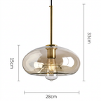Pendente de Teto em Vidro e Metal E27 Bivolt Estilo Loft Industrial para Sala e Cozinha