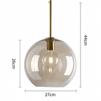 Pendente de Teto em Vidro e Metal E27 Bivolt Estilo Loft Industrial para Sala e Cozinha