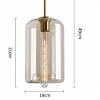 Pendente de Teto em Vidro e Metal E27 Bivolt Estilo Loft Industrial para Sala e Cozinha
