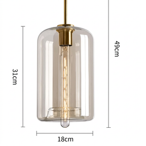 Pendente de Teto em Vidro e Metal E27 Bivolt Estilo Loft Industrial para Sala e Cozinha