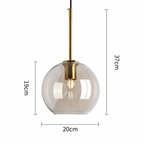 Pendente de Teto em Vidro e Metal E27 Bivolt Estilo Loft Industrial para Sala e Cozinha