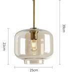 Pendente de Teto em Vidro e Metal E27 Bivolt Estilo Loft Industrial para Sala e Cozinha