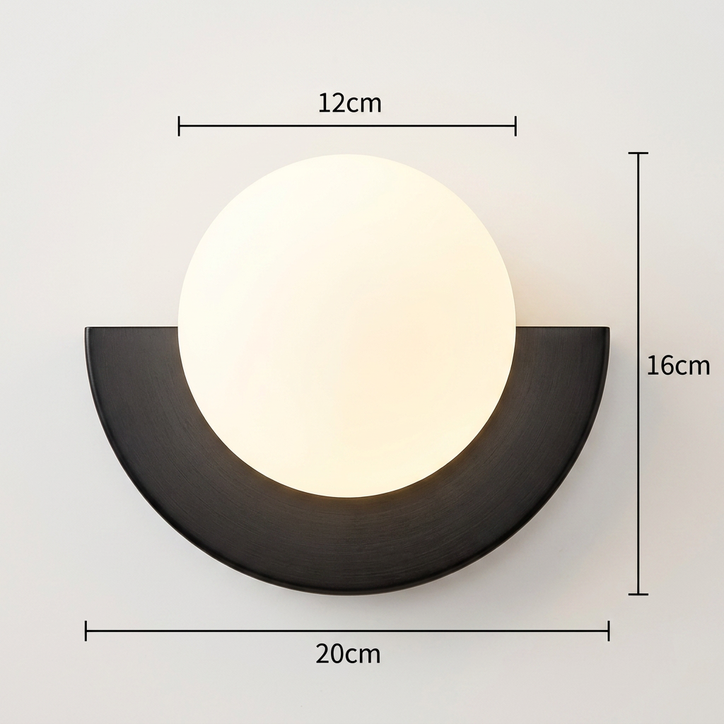 Arandela de Parede Semicircular em Metal com Globo G9 Bivolt Colorida para Quarto e Sala