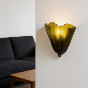 Arandela de Parede em Vidro Colorido Formato Flor E14 Bivolt Estilo Retrô Francês para Quarto e Sala