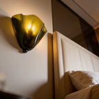 Arandela de Parede em Vidro Colorido Formato Flor E14 Bivolt Estilo Retrô Francês para Quarto e Sala