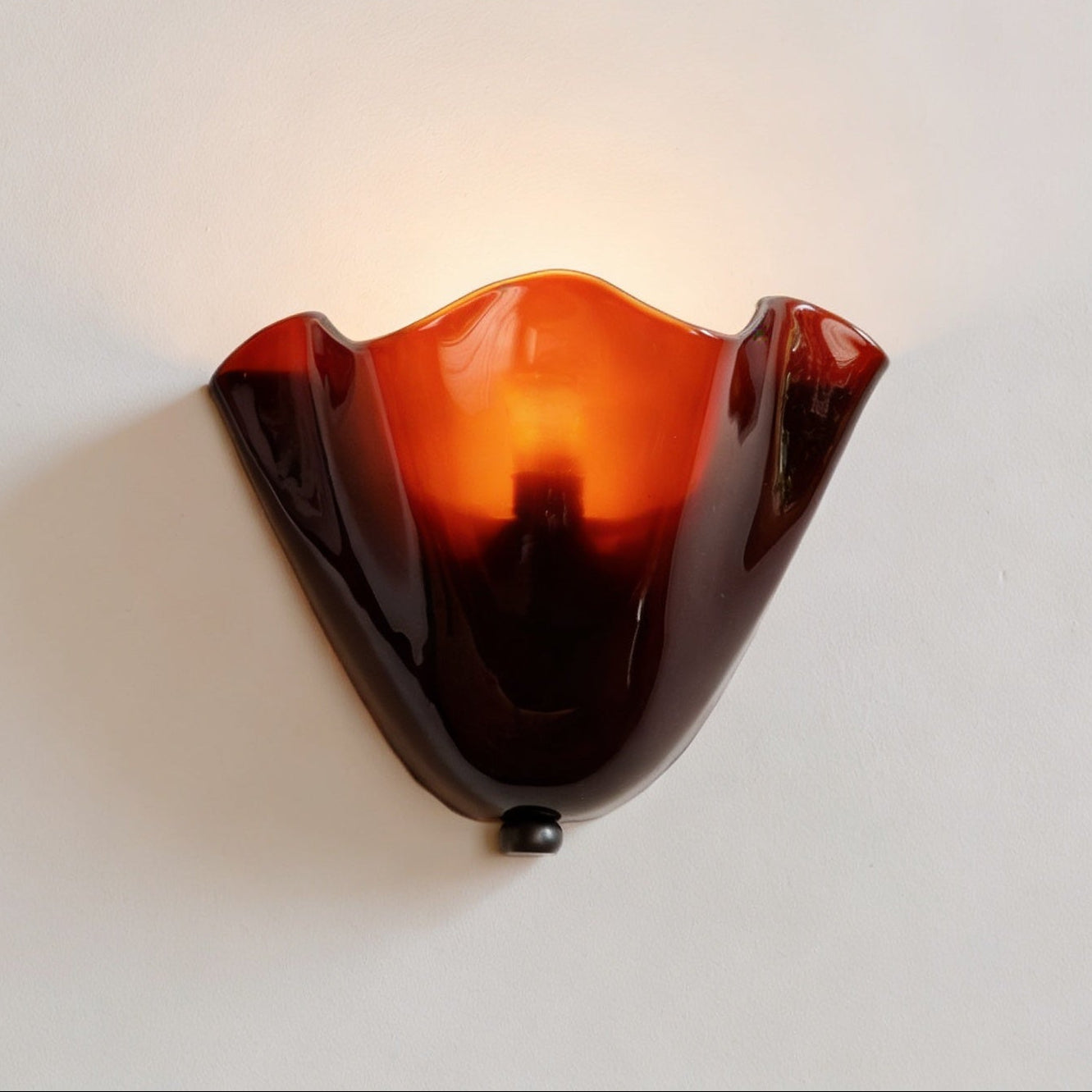 Arandela de Parede em Vidro Colorido Formato Flor E14 Bivolt Estilo Retrô Francês para Quarto e Sala