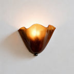 Arandela de Parede em Vidro Colorido Formato Flor E14 Bivolt Estilo Retrô Francês para Quarto e Sala