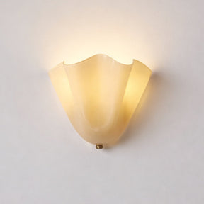 Arandela de Parede em Vidro Colorido Formato Flor E14 Bivolt Estilo Retrô Francês para Quarto e Sala