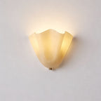 Arandela de Parede em Vidro Colorido Formato Flor E14 Bivolt Estilo Retrô Francês para Quarto e Sala