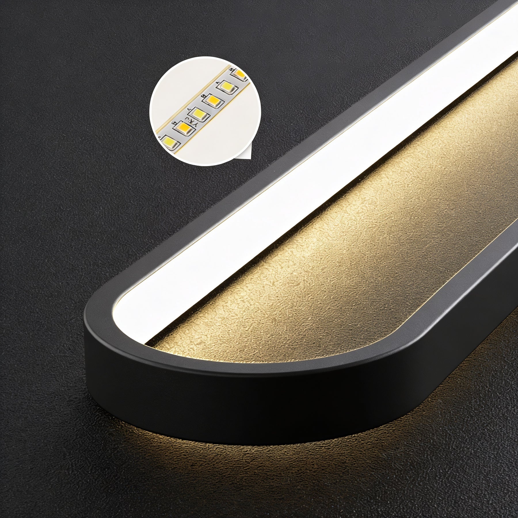 Pendente de Teto Oval em Ferro LED Integrado 16W–36W Bivolt Minimalista para Quarto e Sala de Jantar