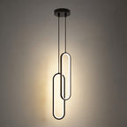 Pendente de Teto Oval em Ferro LED Integrado 16W–36W Bivolt Minimalista para Quarto e Sala de Jantar
