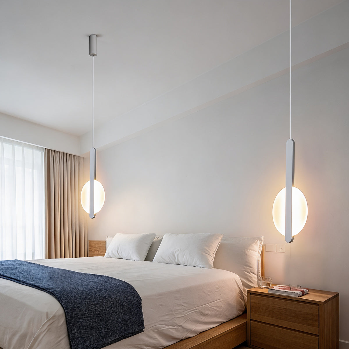 Pendente de Teto em Metal com Globo LED Bivolt Design Minimalista para Quarto e Sala de Jantar