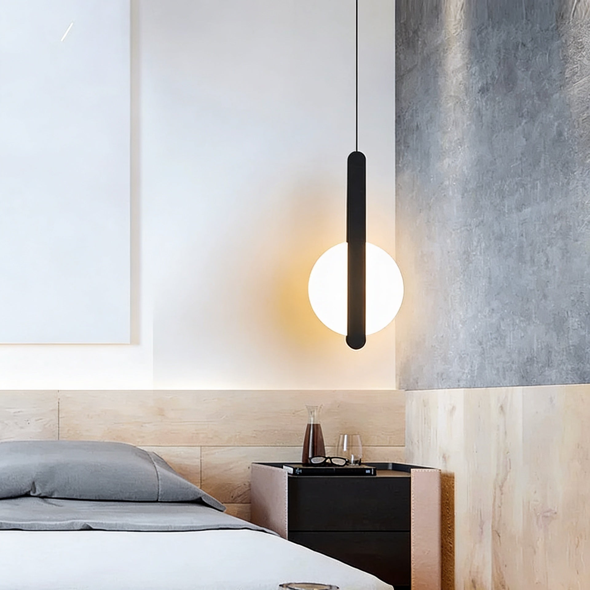 Pendente de Teto em Metal com Globo LED Bivolt Design Minimalista para Quarto e Sala de Jantar