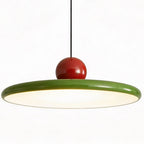 Pendente de Teto em Metal com Disco e Esfera LED Integrado Bivolt Estilo Europeu para Sala de Jantar e Quarto