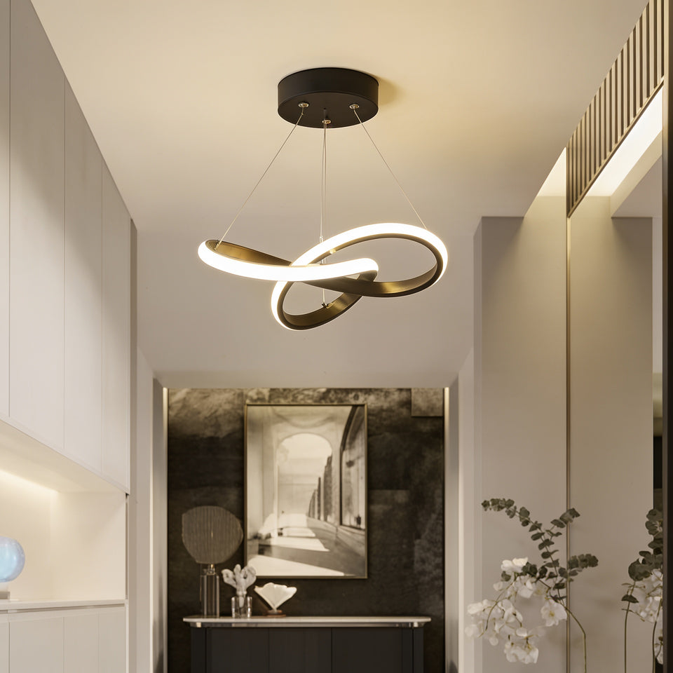 Lustre Suspenso em Alumínio LED 16W 3000K Design Orgânico Bivolt para Sala de Jantar e Quarto