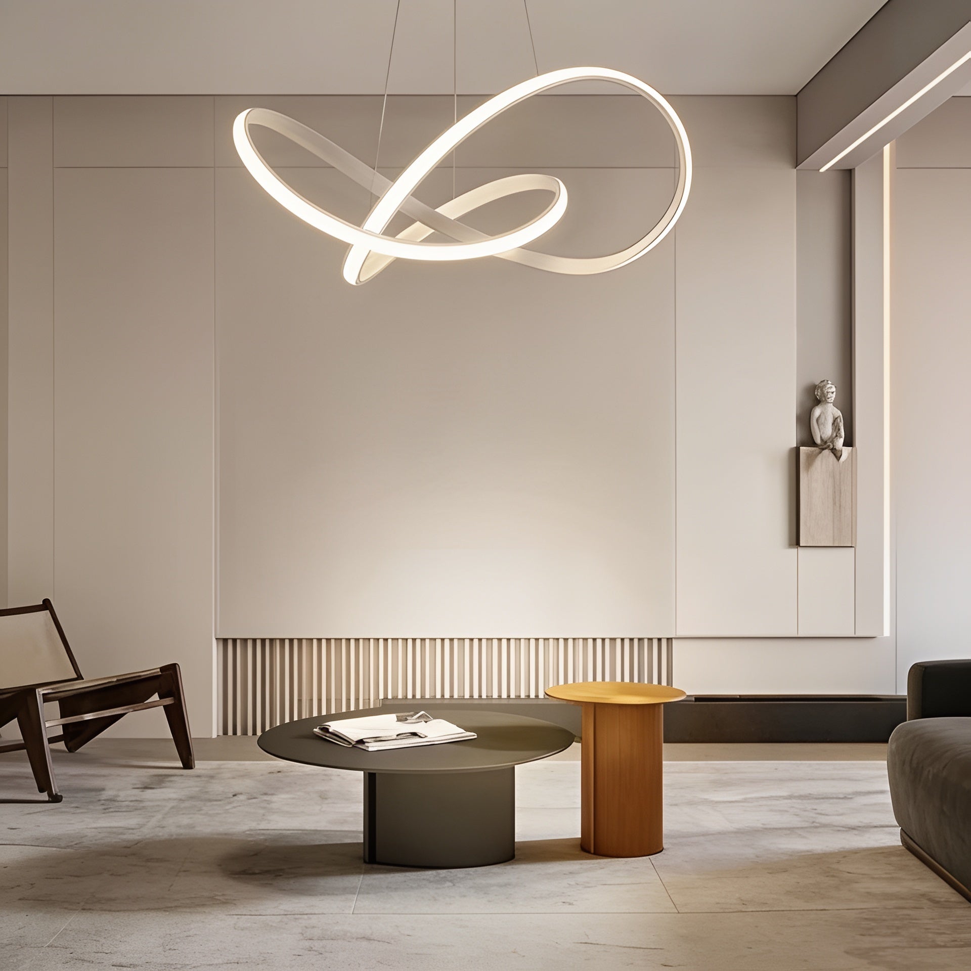 Lustre Suspenso em Alumínio LED 16W 3000K Design Orgânico Bivolt para Sala de Jantar e Quarto