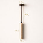 Pendente de Teto Tubular Slim em Pedra Travertino Natural G4 5W Bivolt Estilo Japonês para Quarto e Sala de Jantar