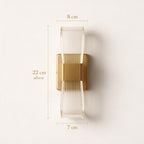 Arandela de Parede em Ferro e Acrílico Dourado LED Integrado Bidirecional 220V para Sala e Quarto