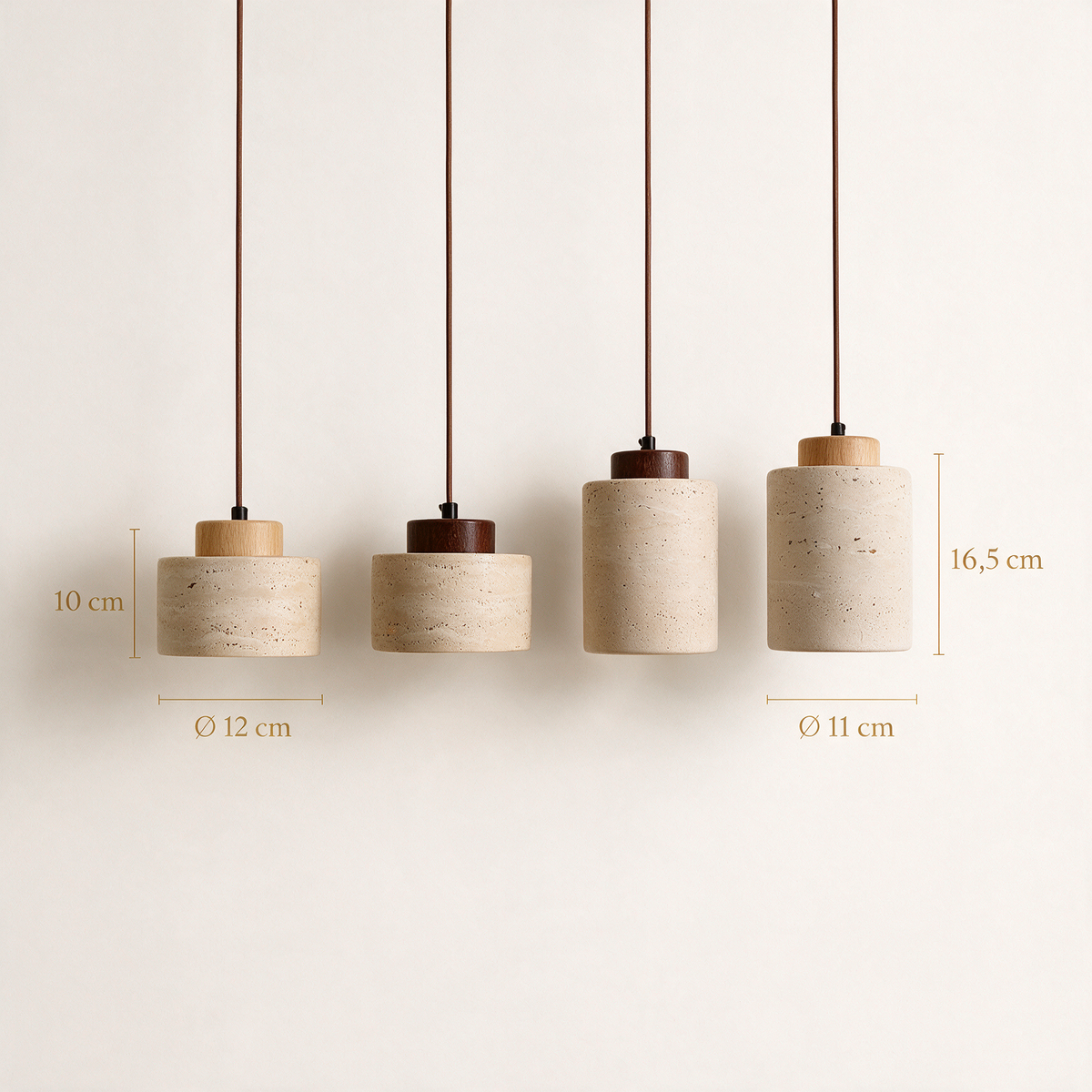 Pendente de Teto em Pedra Travertino E27 Bivolt Estilo Japonês para Sala de Jantar e Quarto