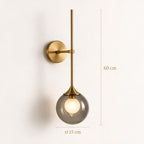Arandela de Parede Balão em Metal Dourado e Globo de Vidro G9 Bivolt Bidirecional para Sala e Quarto