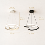 Pendente de Teto Duplo LED 32W a 48W Bivolt em Alumínio e Acrílico Minimalista para Sala e Escritório