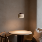 Pendente de Teto em Pedra Travertino E27 Bivolt Estilo Japonês para Sala de Jantar e Quarto