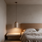 Pendente de Teto em Pedra Travertino E27 Bivolt Estilo Japonês para Sala de Jantar e Quarto