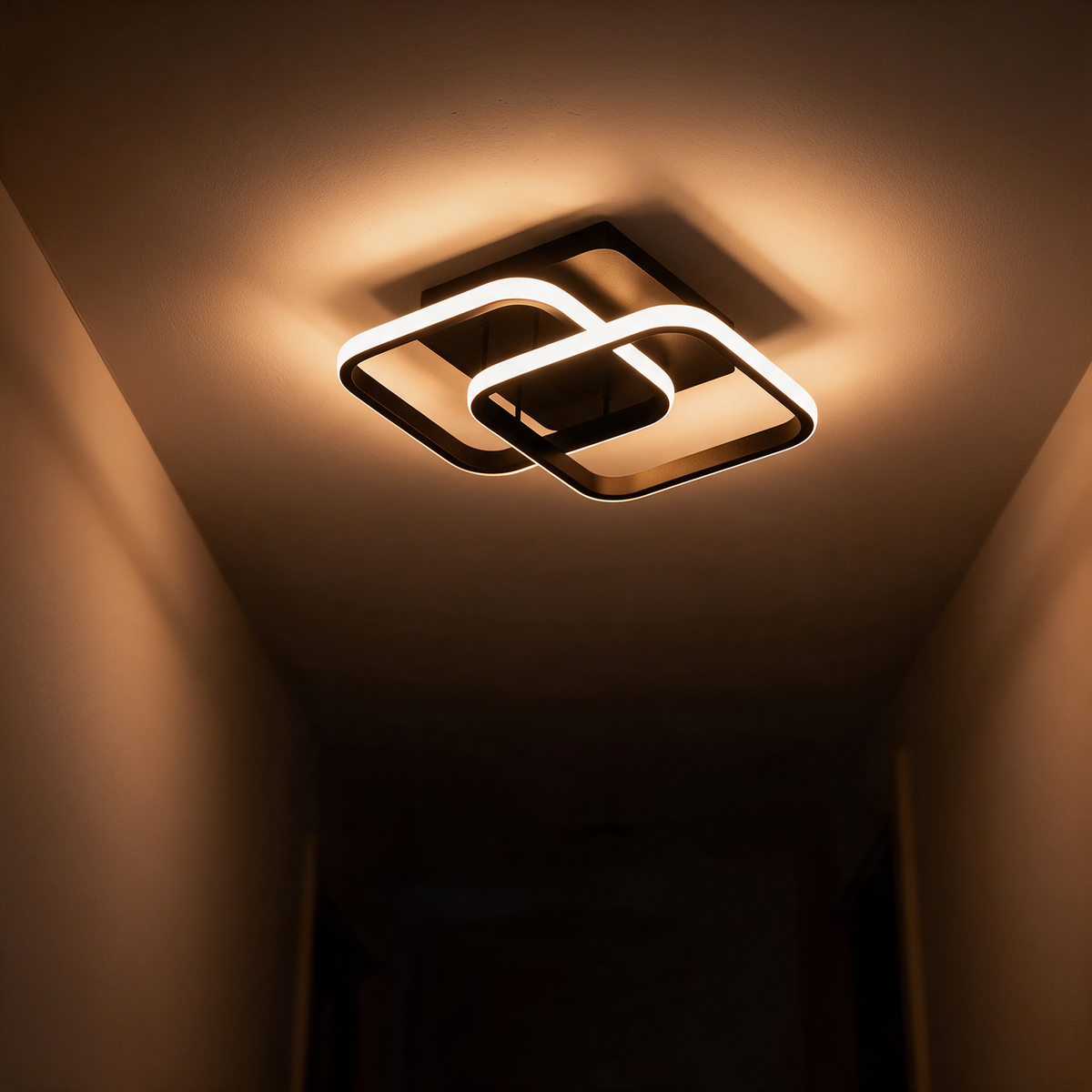 Luminária de Teto Geométrica LED Integrado Tricolor Bivolt em Ferro e Alumínio para Sala e Escritório