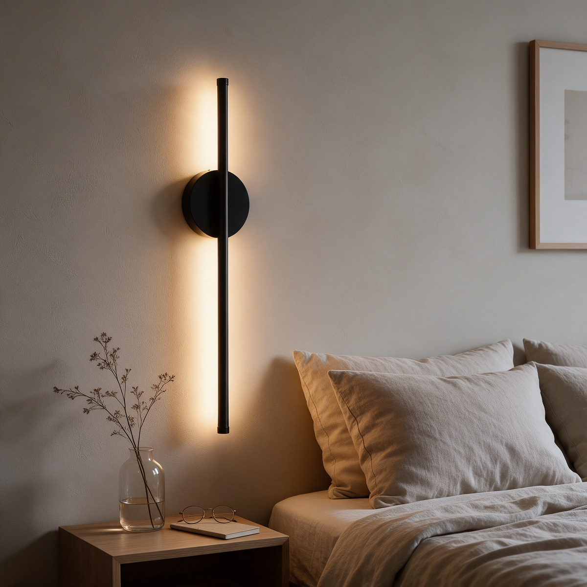 Arandela de Parede LED Recarregável em Metal 50cm Bidirecional com Controle Remoto para Sala e Quarto
