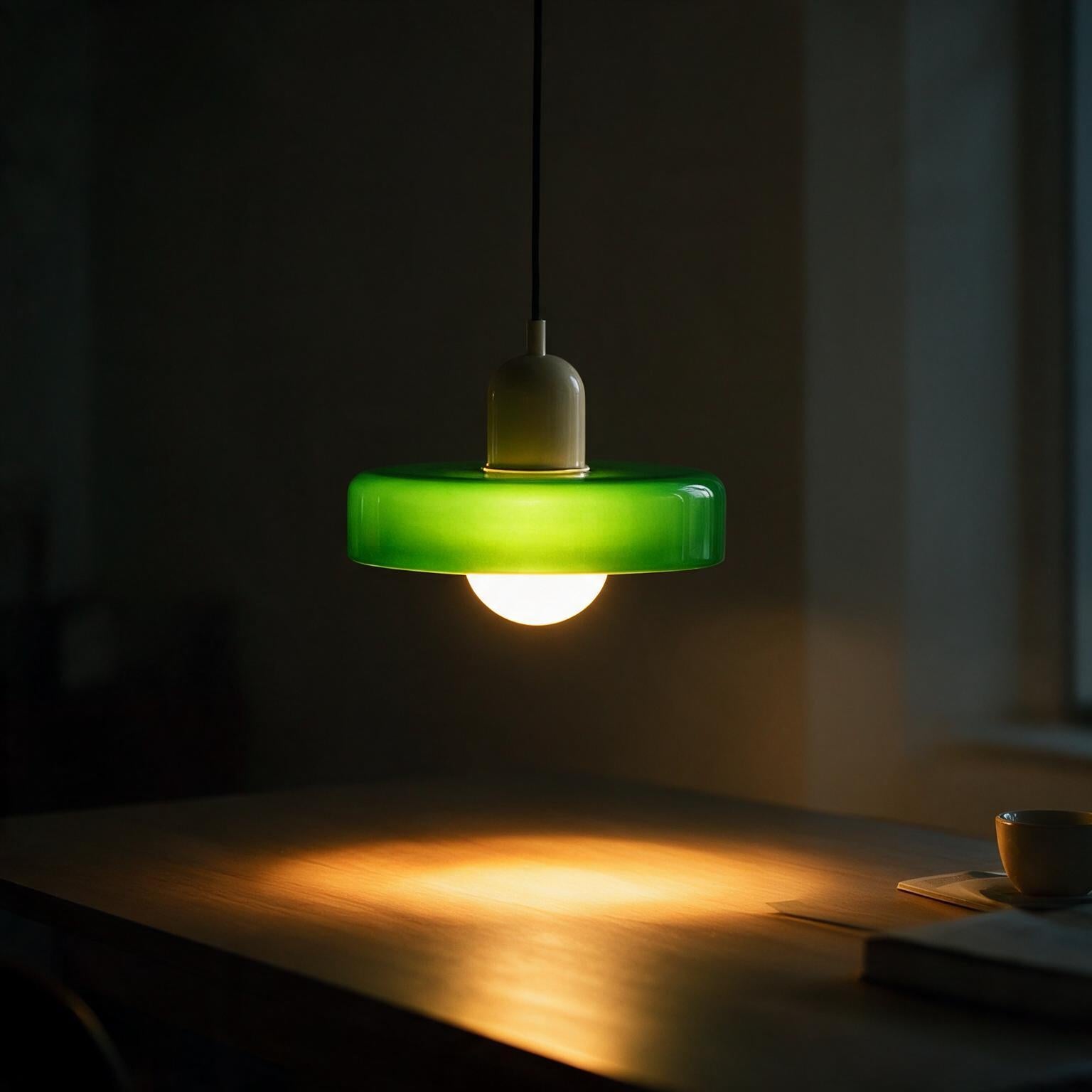 Pendente de Teto em Vidro Colorido e Metal E27 Bivolt Estilo Nórdico para Sala de Jantar e Estar