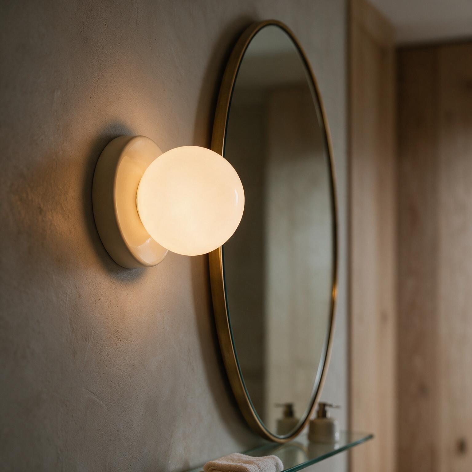 Arandela de Parede Mini em Metal e Vidro G9 Bivolt Colorida para Quarto e Corredor