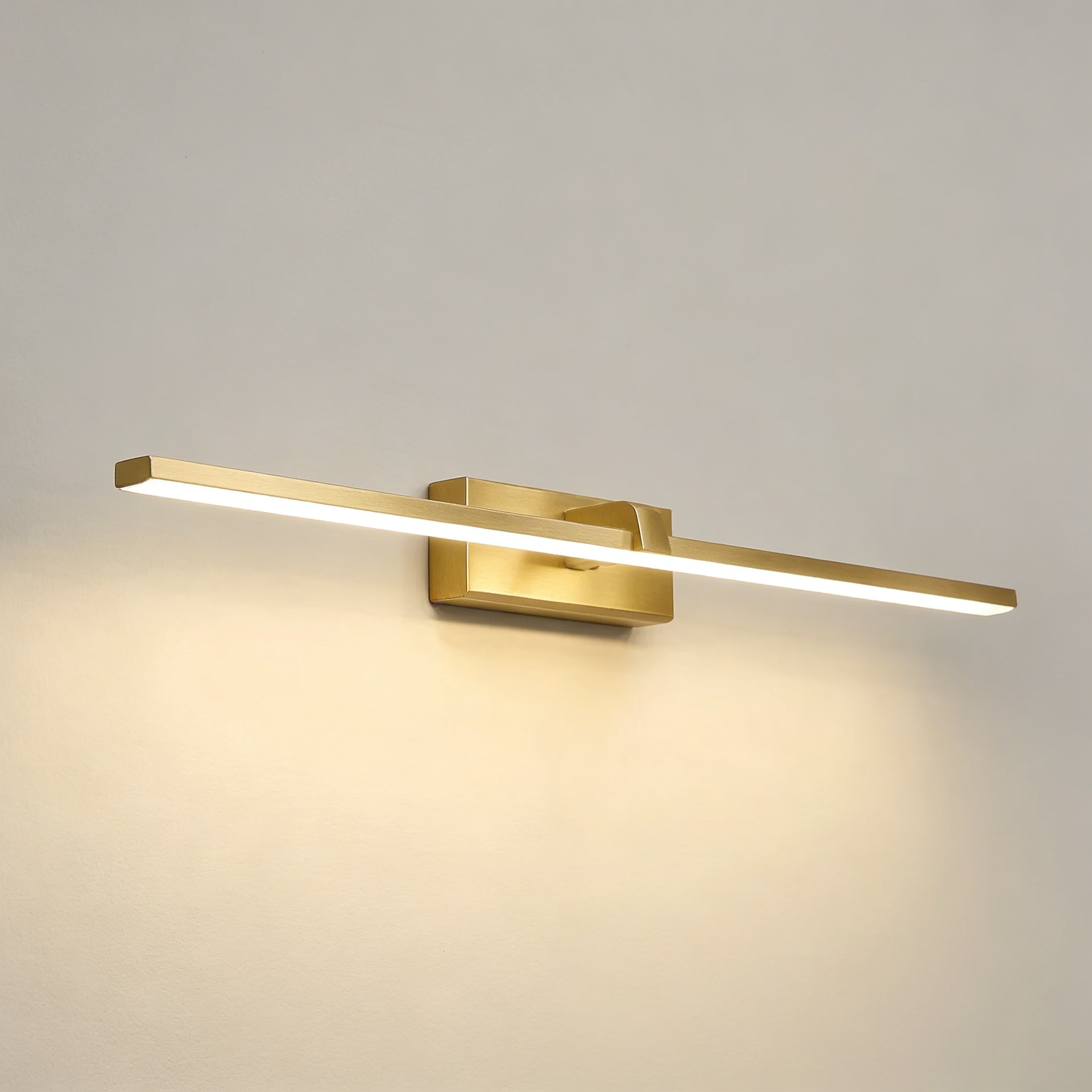 Luminária de Espelho e Parede Linear em Alumínio LED Tricolor Bivolt 40cm–60cm para Banheiro e Quarto
