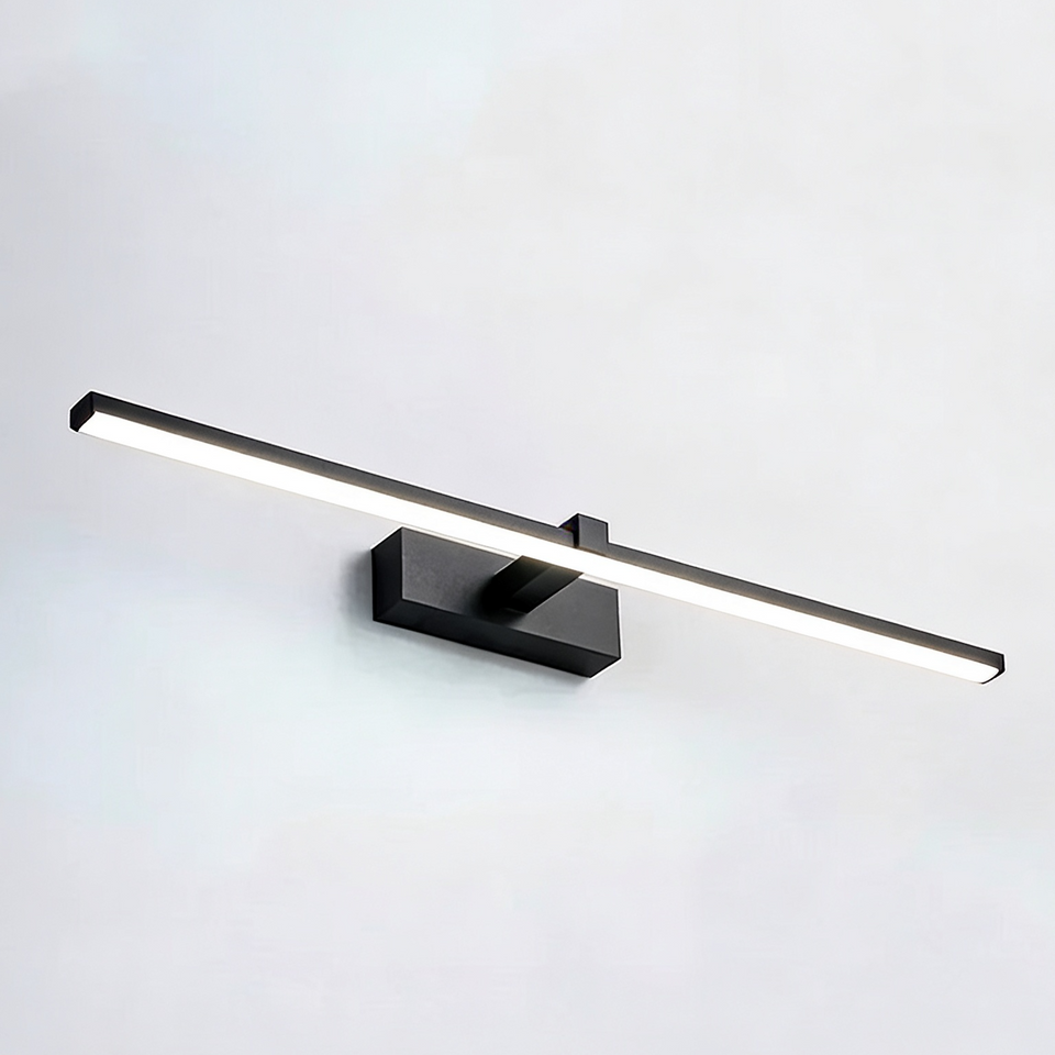 Luminária de Espelho e Parede Linear em Alumínio LED Tricolor Bivolt 40cm–60cm para Banheiro e Quarto