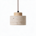 Pendente de Teto em Pedra Travertino E27 Bivolt Estilo Japonês para Sala de Jantar e Quarto