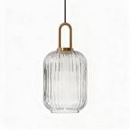 Pendente de Teto em Vidro Trabalhado e Ferro E27 Bivolt Estilo Japonês para Sala de Jantar e Quarto