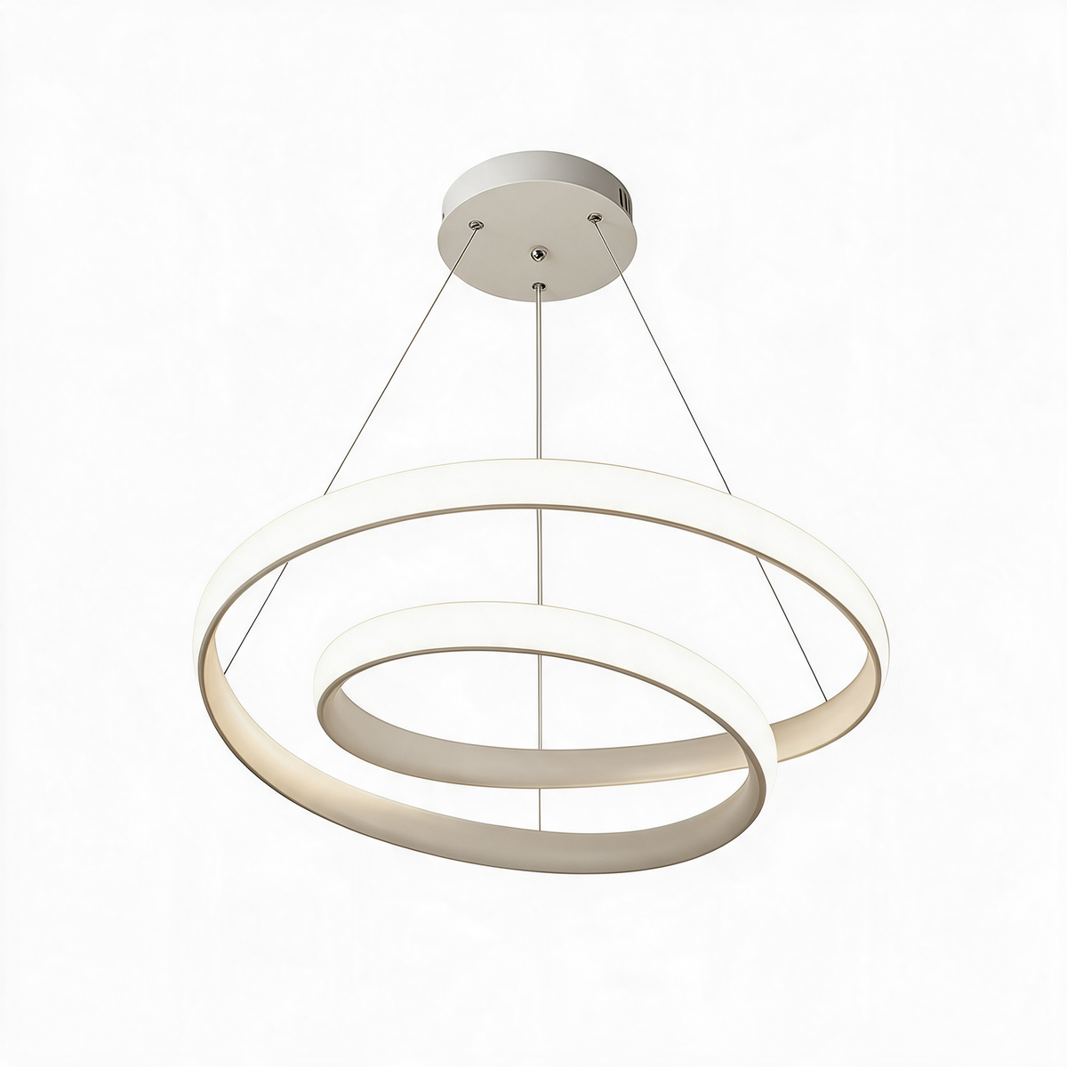 Pendente de Teto Duplo LED 32W a 48W Bivolt em Alumínio e Acrílico Minimalista para Sala e Escritório