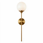 Arandela de Parede Balão em Metal Dourado e Globo de Vidro G9 Bivolt Bidirecional para Sala e Quarto