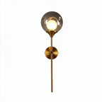 Arandela de Parede Balão em Metal Dourado e Globo de Vidro G9 Bivolt Bidirecional para Sala e Quarto