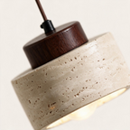 Pendente de Teto em Pedra Travertino E27 Bivolt Estilo Japonês para Sala de Jantar e Quarto