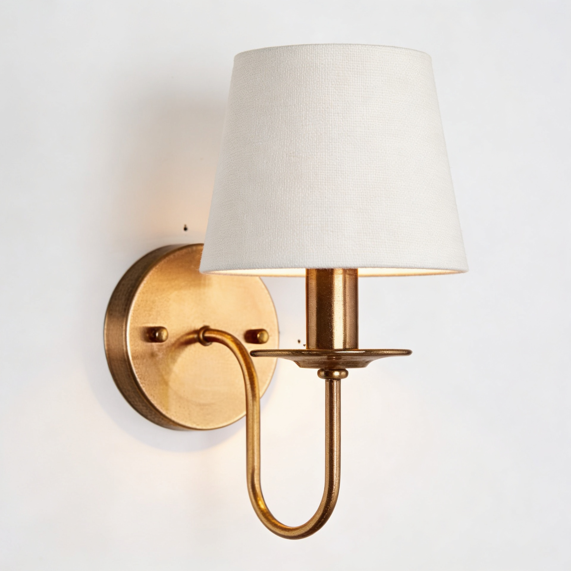 Arandela de Parede em Ferro Cobre com Cúpula de Tecido E14 Bivolt Estilo Europeu para Quarto e Sala